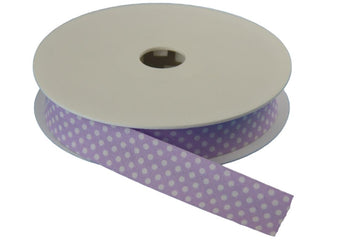 1 m Schrägband Baumwolle, 20 mm, gefalzt, mit Tupfen, flieder